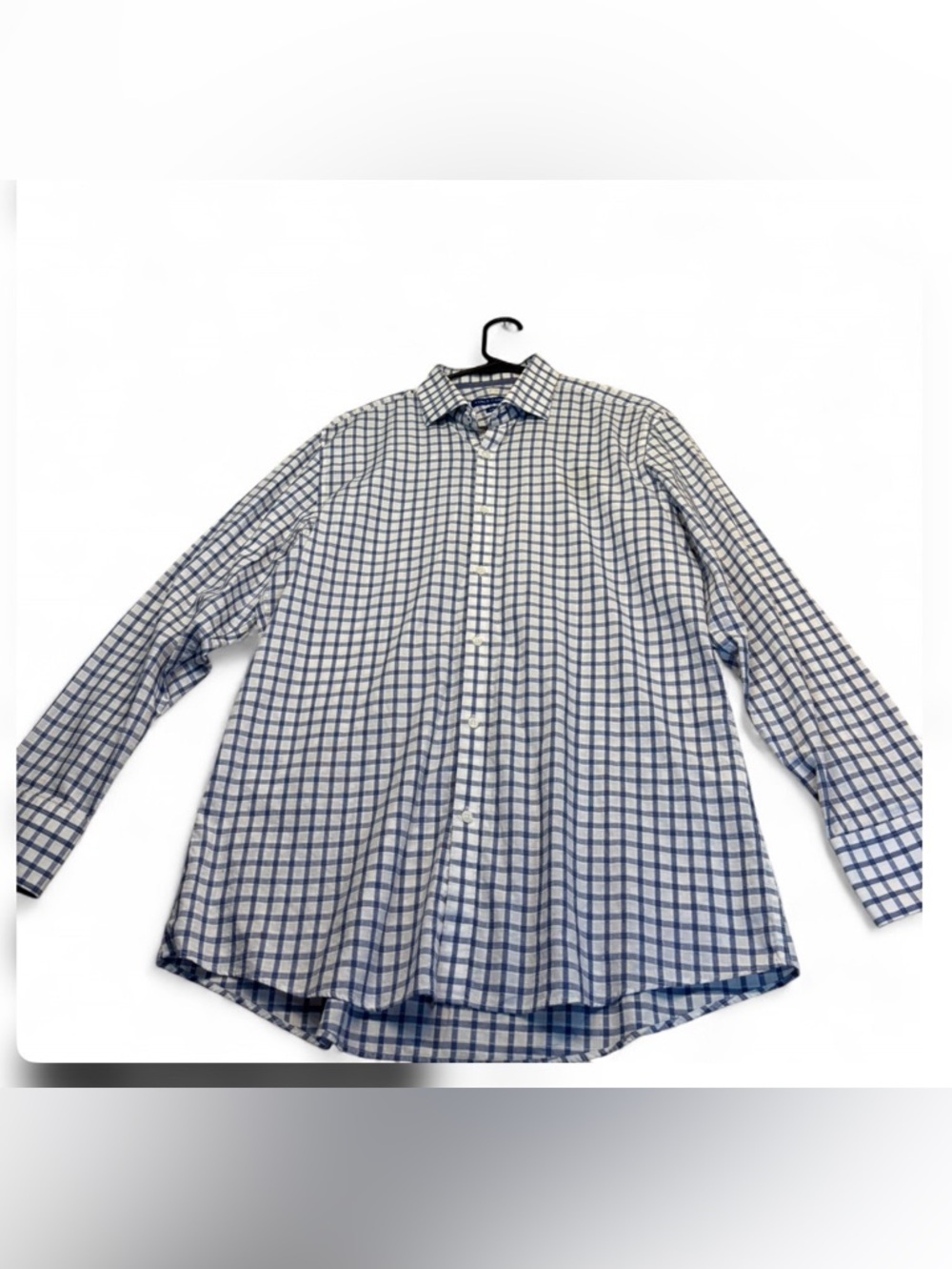 Vince Camuto Blue & White Windowpane Button-Down Shirt
